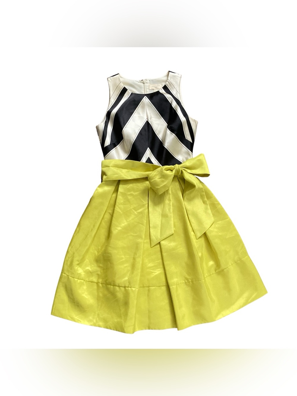 Anthropologie Moulinette Soeurs Miel Chevron Dress Size 2 Black White Yellow